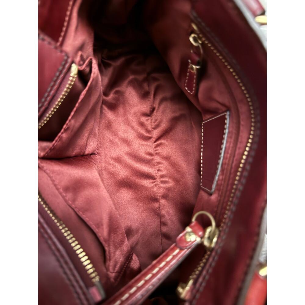 Coach Hampton Legacy Signature C Tote in Burgundy Red - Picture 7 of 8